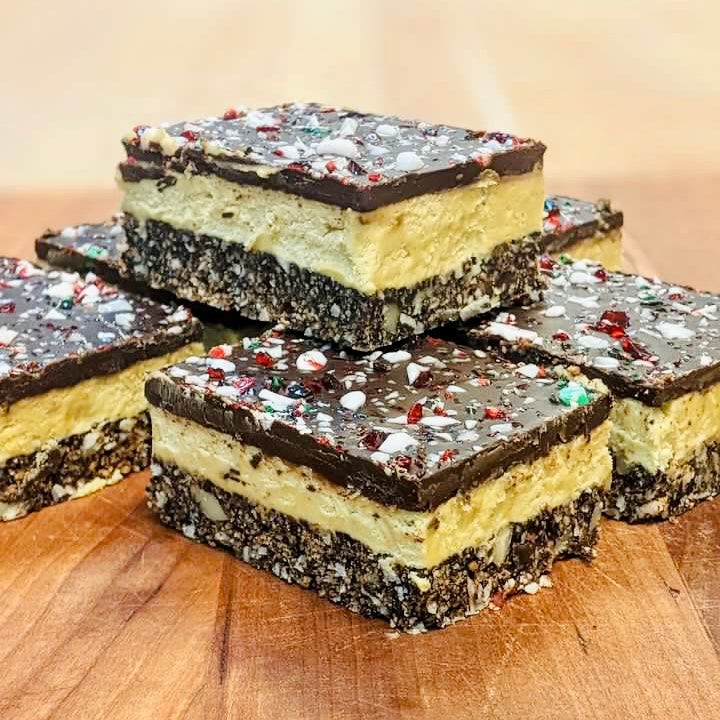 6 Candy Cane Nanaimo Bars